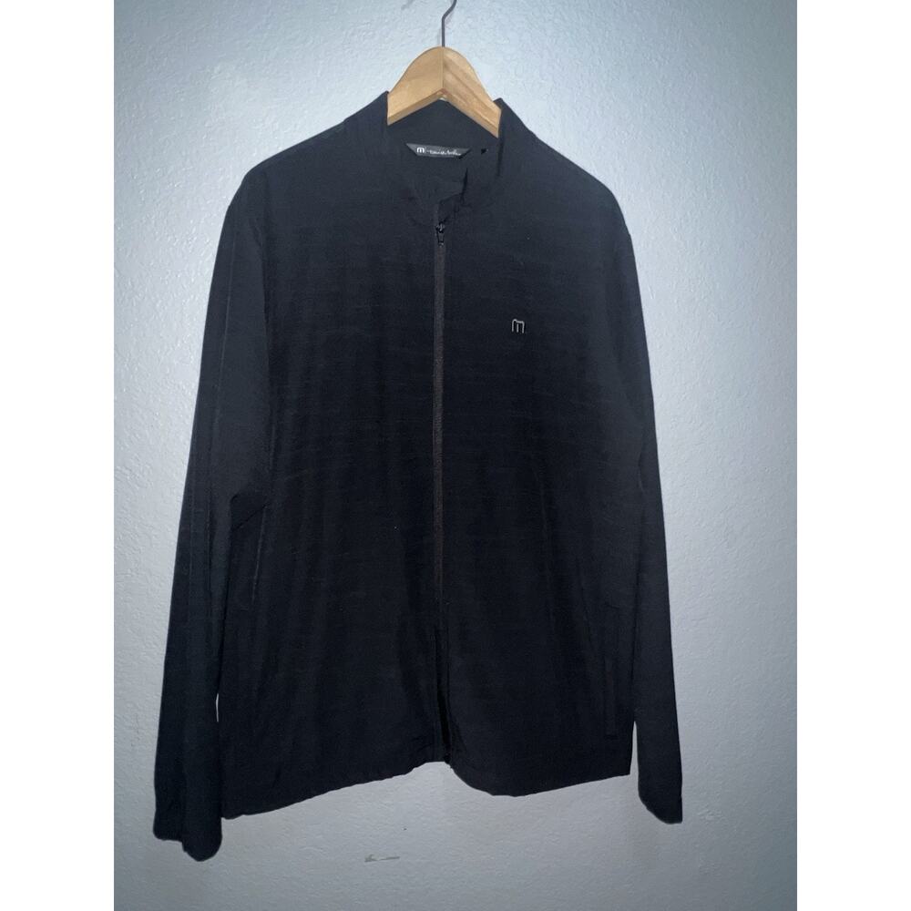 Travis Mathew Golf Full Zip Jacket Stretch Casual Men’s Large Black Golfing Soft